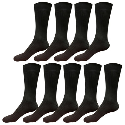 9pair Mens Comfortable Cotton Casual Classic Crew Dress Socks Over the Calf 9-13