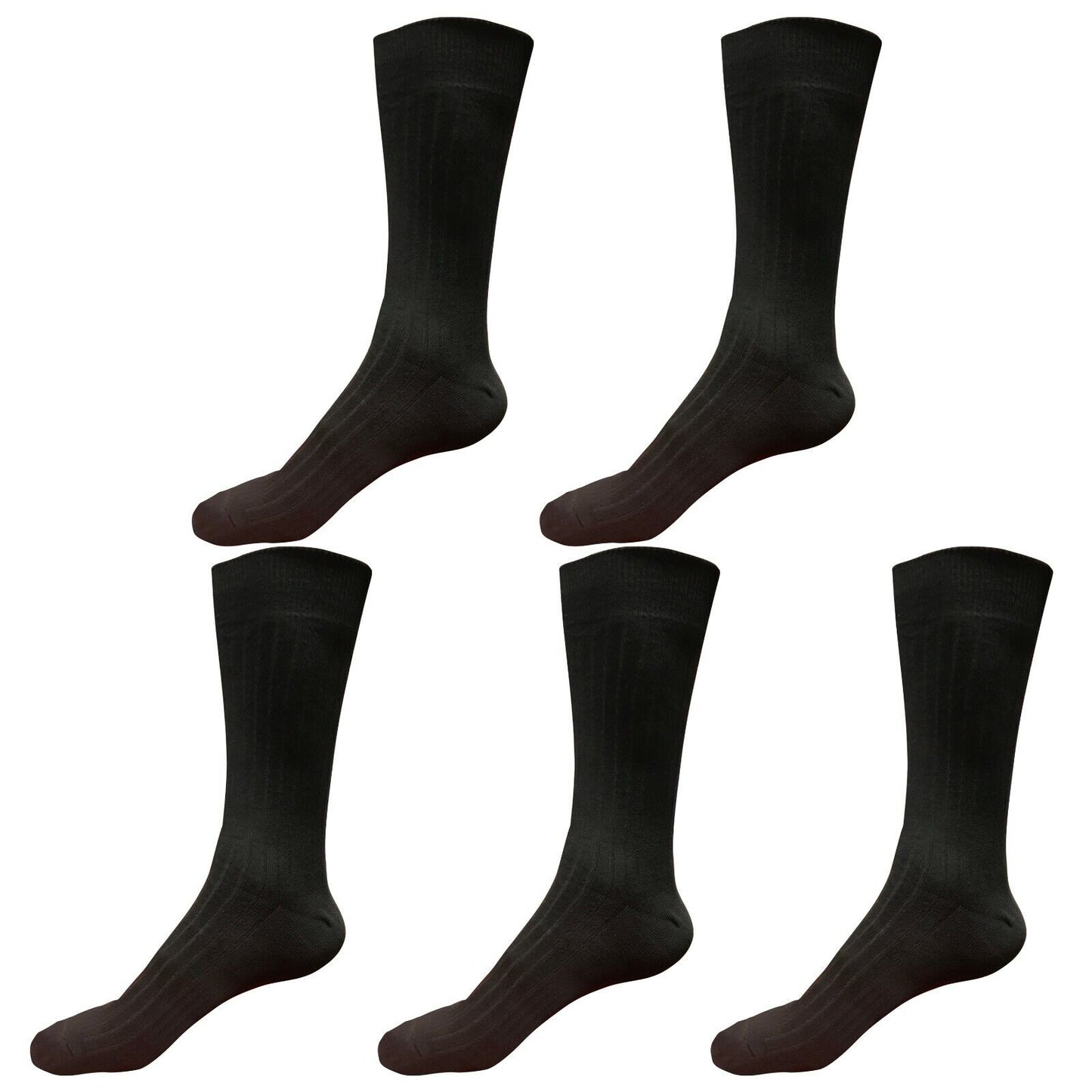 5pair Mens Comfortable Cotton Casual Classic Crew Dress Socks Over the Calf 9-13