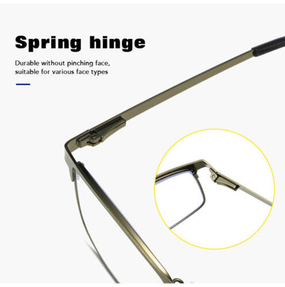 2 PK Men Reading Glasses Anti Blue Light Brass Metal Frame Spring Hinge Readers