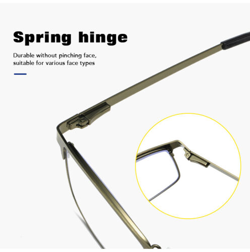 10 PK Men Reading Glasses Anti Blue Light Brass Metal Frame Spring Hinge Readers