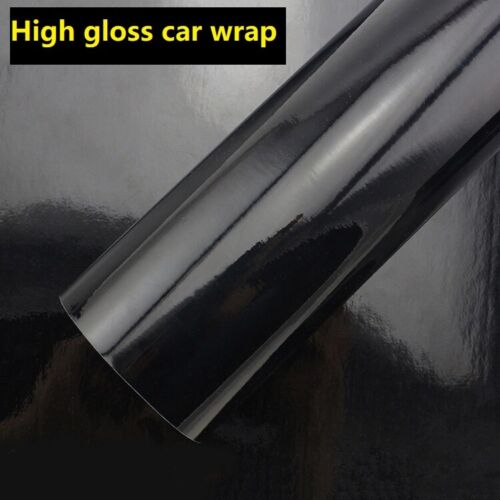 12" x 60" Gloss Black Vinyl Wrap Sticker Decal Film for Cars Laptop Bubble Free