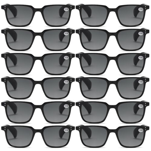 12PK Mens Womens Magnified Full Tinted Lens Sun Readers Reading Sunglasses UV400