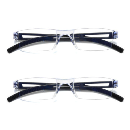 2PK Men Women Blue Light Blocking Reading Glasses Rimless Unisex Computer Reader