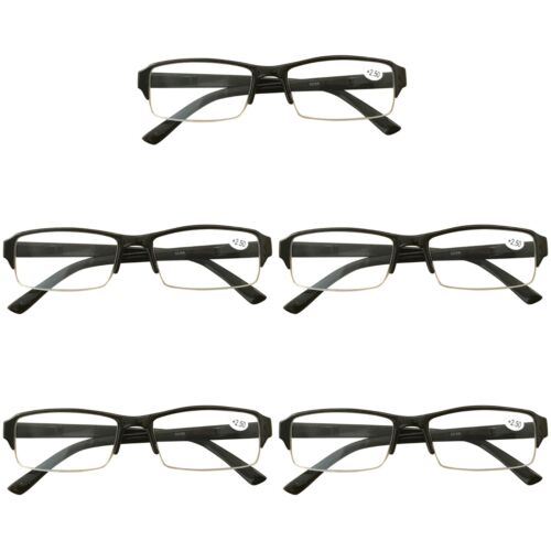 5 Packs Mens Womens Rectangle Frame Reading Glasses Blue Light Blocking Readers