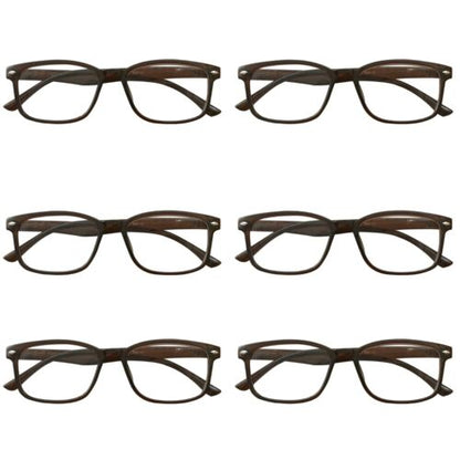 6 Packs Womens Oval Frame Reading Glasses Blue Light Blocking Computer Readers