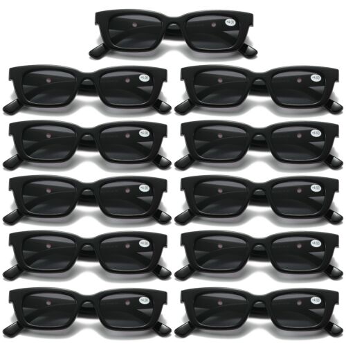 11 PK Black Unisex Full Lens Tinted Sun Readers Reading Sunglasses UV400 Protect