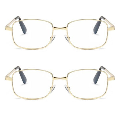 2 PK Mens Womens Metal Frame Clear Lens Reading Glasses Fashion Classic Readers