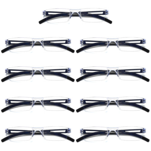 9PK Men Women Blue Light Blocking Reading Glasses Rimless Unisex Computer Reader