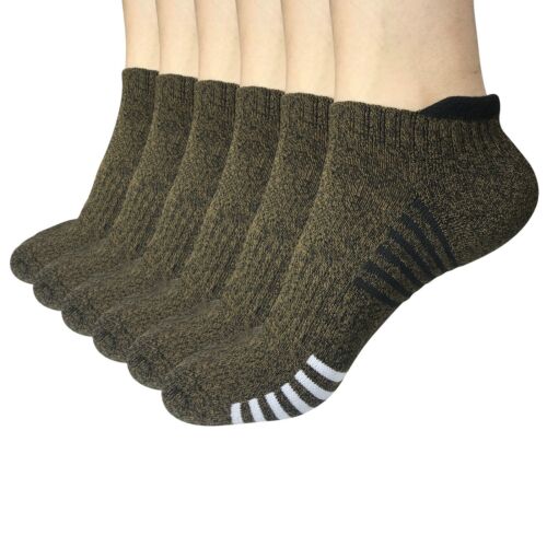 6 Pair Mens Low Cut Ankle Breathable Cotton Cushion Athletic Running Sport Socks