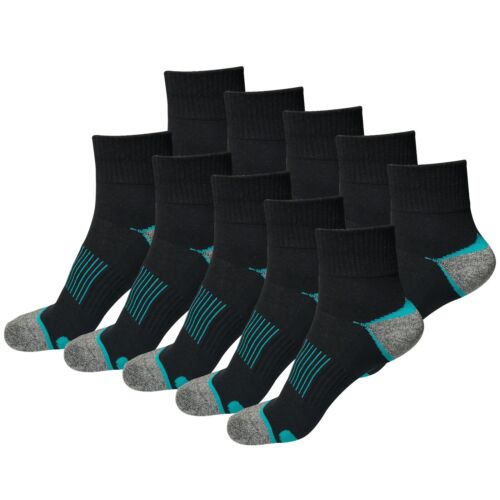 10 Pair Mens Mid Cut Ankle Quarter Athletic Casual Sport Cotton Socks Size 6-12