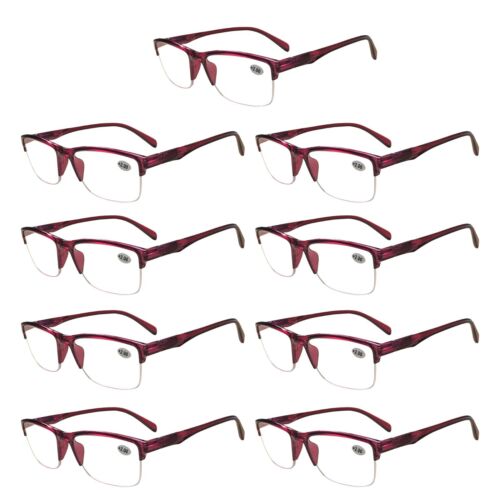 9 Pairs Womens Ladies Half Frame Classic Reading Glasses Spring Hinge Readers