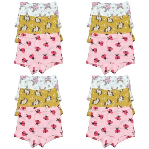 12 PK Toddler Little Girls Cotton Underwear Boxer Briefs Kids Panties Size 2T-7T