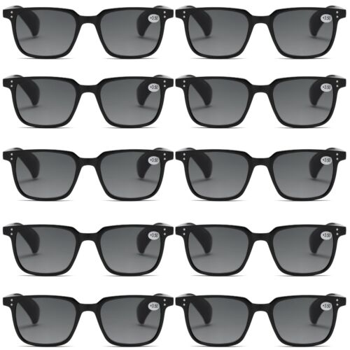 10PK Mens Womens Magnified Full Tinted Lens Sun Readers Reading Sunglasses UV400