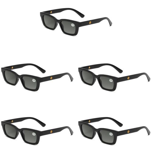 5PK Mens Womens Square Magnified Full Tinted Lens Sun Readers Reading Sunglasses