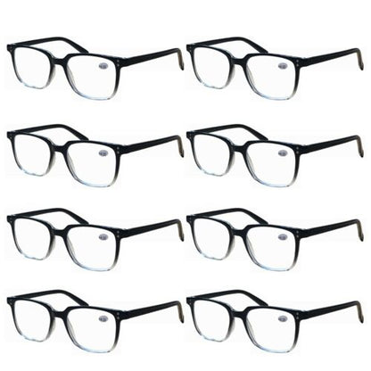 8 PK Unisex Blue Light Blocking Reading Glasses Computer Readers for Men Women