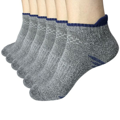 6 Pair Mens Low Cut Ankle Breathable Cotton Cushion Athletic Running Sport Socks