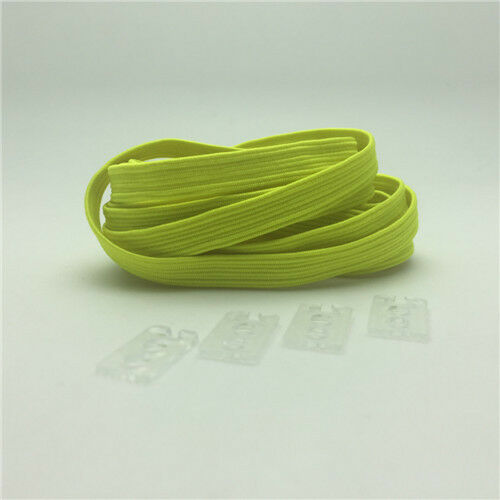 1 pair No Tie Tieless Lazy Elastic Flat Shoe laces System strings make all shoes - B&Q CO.