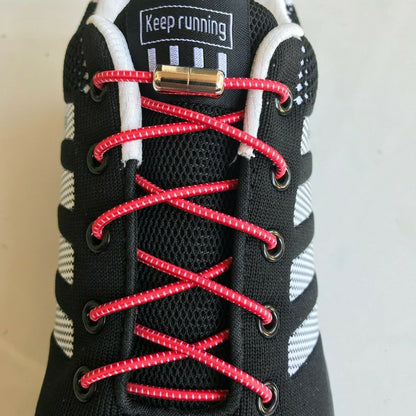 1 pair No Tie Elastic lock Shoe laces for kids adult sneaker w/ metal connectors - B&Q CO.