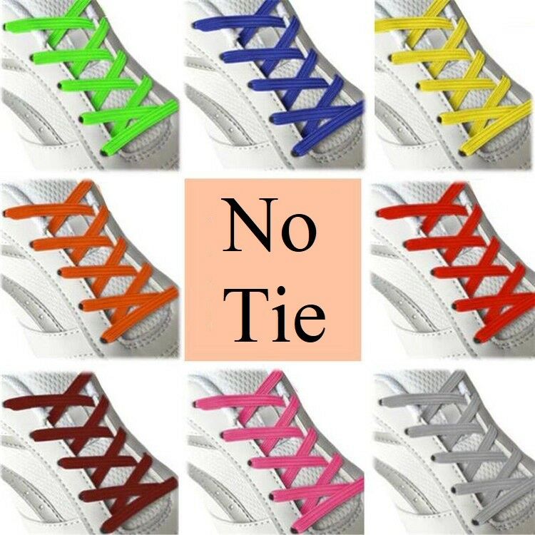 2 pair No Tie Tie-less Elastic Shoe Laces strings for Triathlon Running Sneakers - B&Q CO.