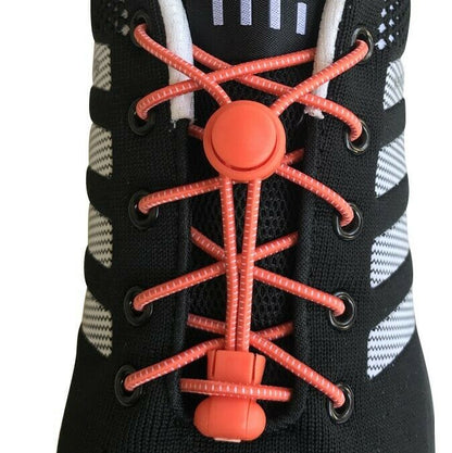 1 pair red No Tie Elastic lock Shoe laces for running walking hiking cycling - B&Q CO.