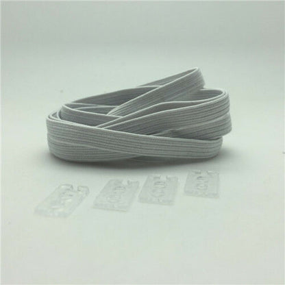 1 pair No Tie Flat Shoe laces System w/ Elastic Laces Strings for Athletic Shoes - B&Q CO.