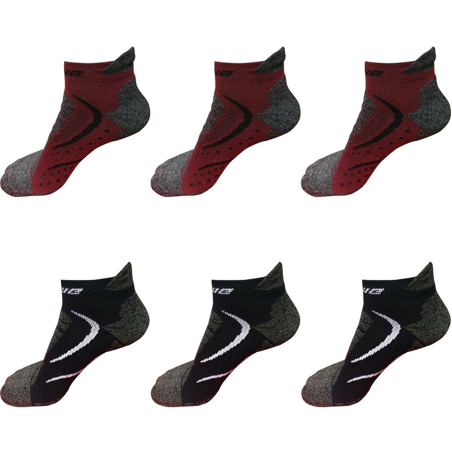 6 Pairs Mens No Show Low Cut Ankle Cotton Cushion Athletic Running Work Socks - B&Q CO.