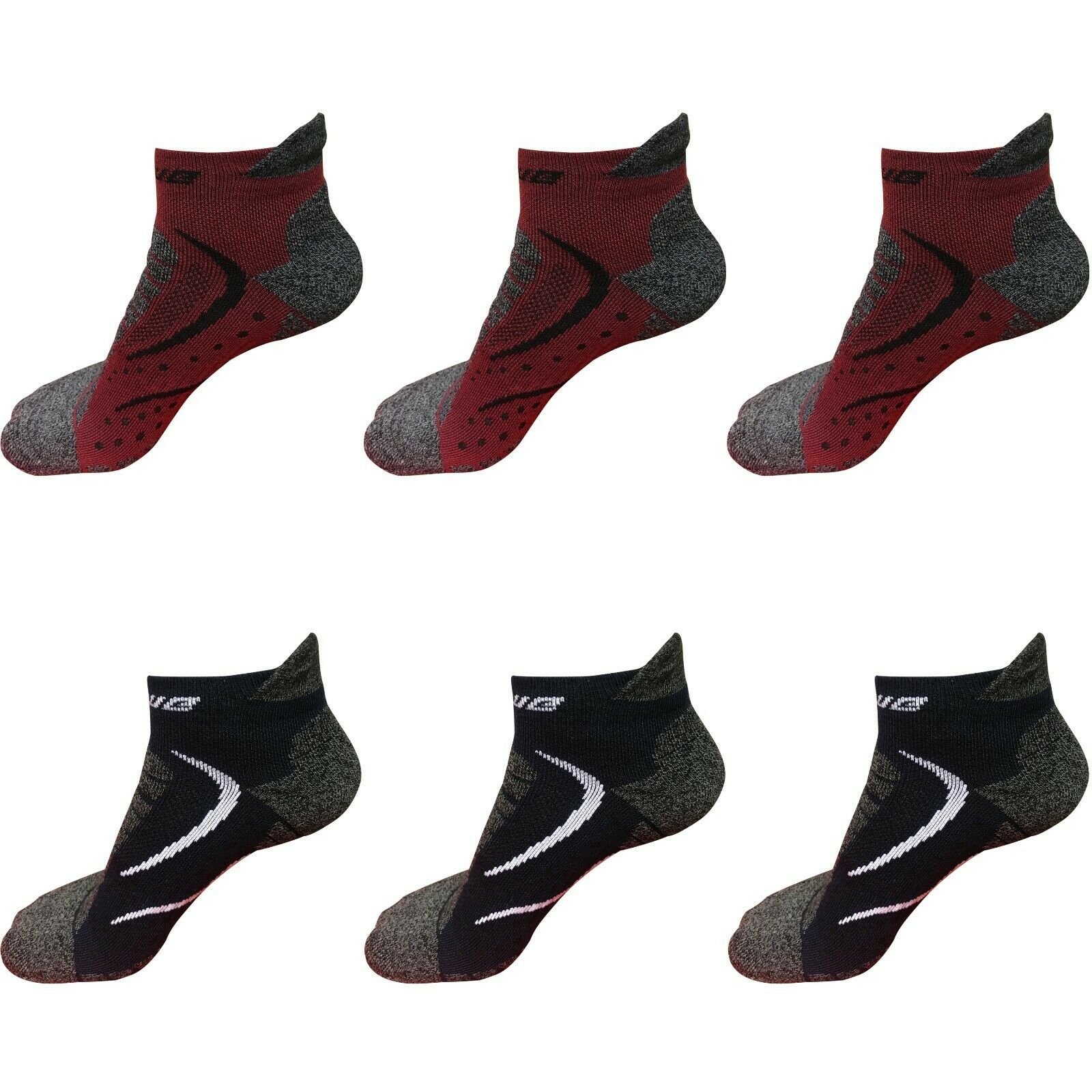 6 Pairs Mens No Show Low Cut Ankle Cotton Cushion Athletic Running Work Socks - B&Q CO.