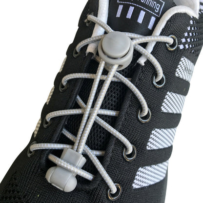 1 pair gray No Tie Elastic lock laces Shoe laces for cycling hiking canvas sport - B&Q CO.