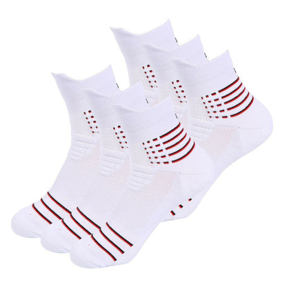 6 Pair Mens Cotton Cushion White Mid Cut Quarter Ankle Athletic Sport Work Socks - B&Q CO.