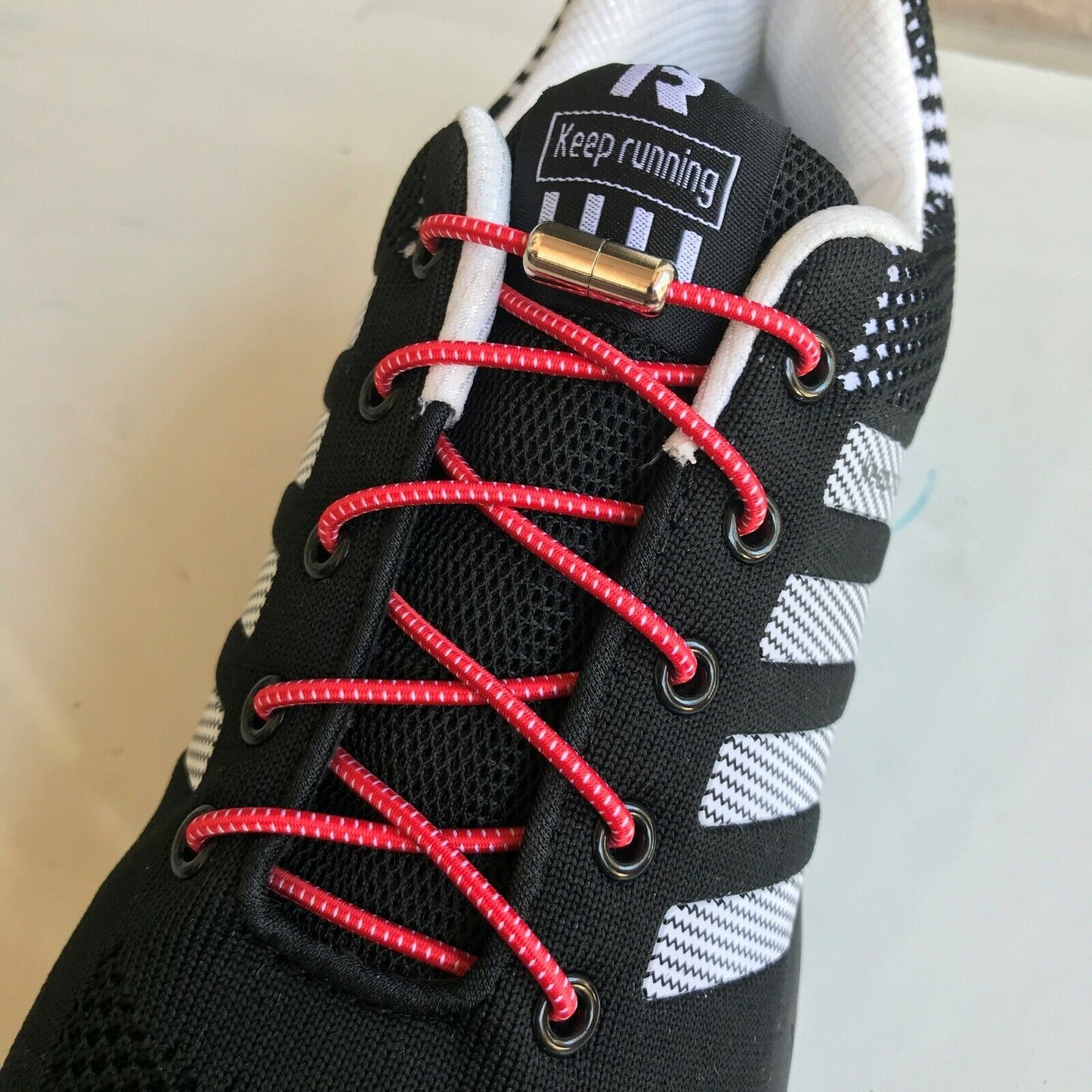 2 pair No Tie Elastic lock Shoe laces for kids adult sneaker w/ metal connectors - B&Q CO.