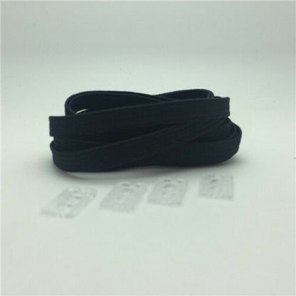 2 pairs No Tie Elastic Black Flat Shoe Laces for Sneakers Canvas Athletic shoes - B&Q CO.