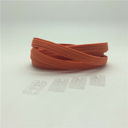 No Tie Tieless Lazy Elastic Red Flat Shoe Laces Fit All Athletic Sneakers Canvas - B&Q CO.