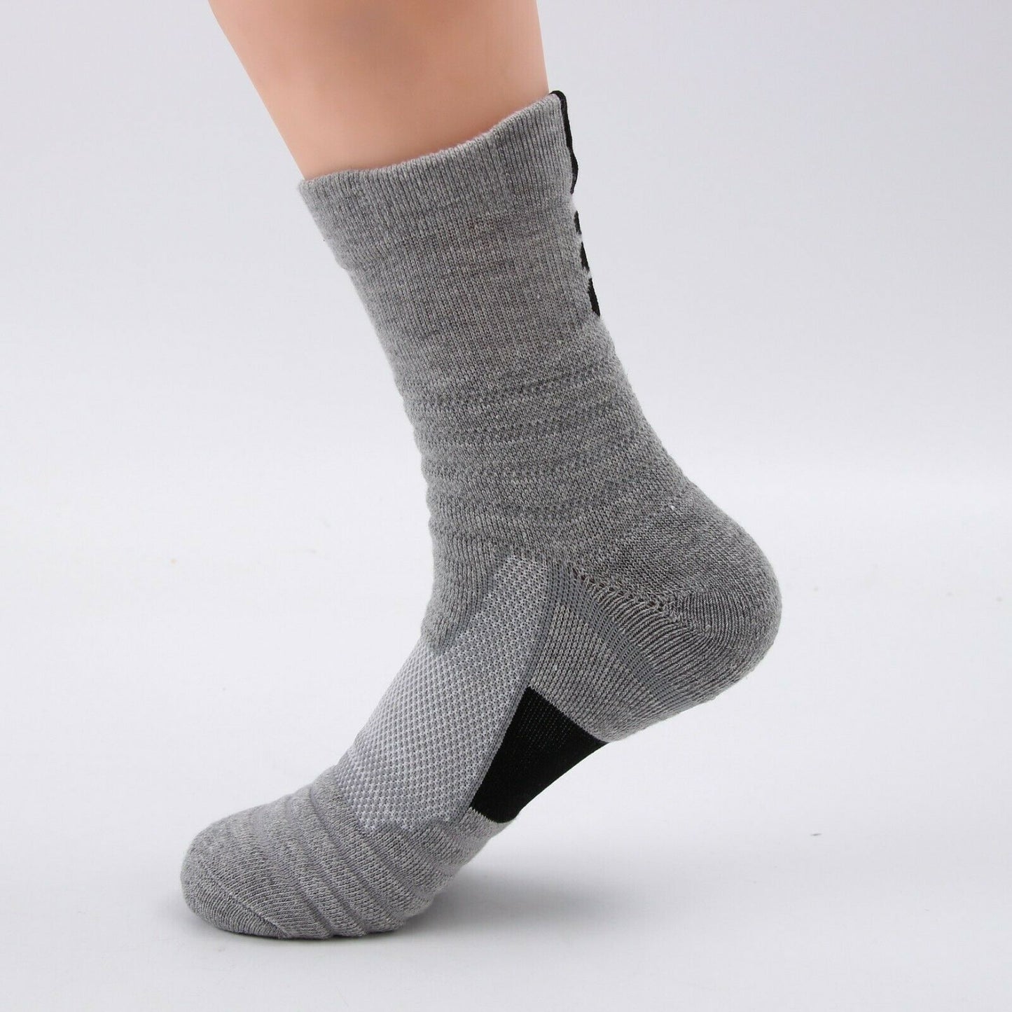 3 6 9 12 Pairs Mens Cotton Cushion Crew Athletic Socks For Sports Hiking Running - B&Q CO.