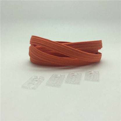 1 pair No Tie Flat Shoe laces System w/ Elastic Laces Casual Unisex Replacements - B&Q CO.