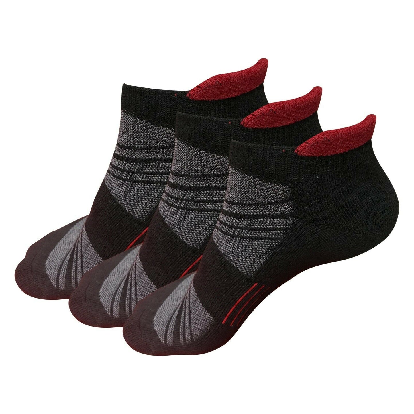 3 / 6 Pairs Mens Low Cut Ankle Performance Cotton Cushion Athletic Running Socks - B&Q CO.