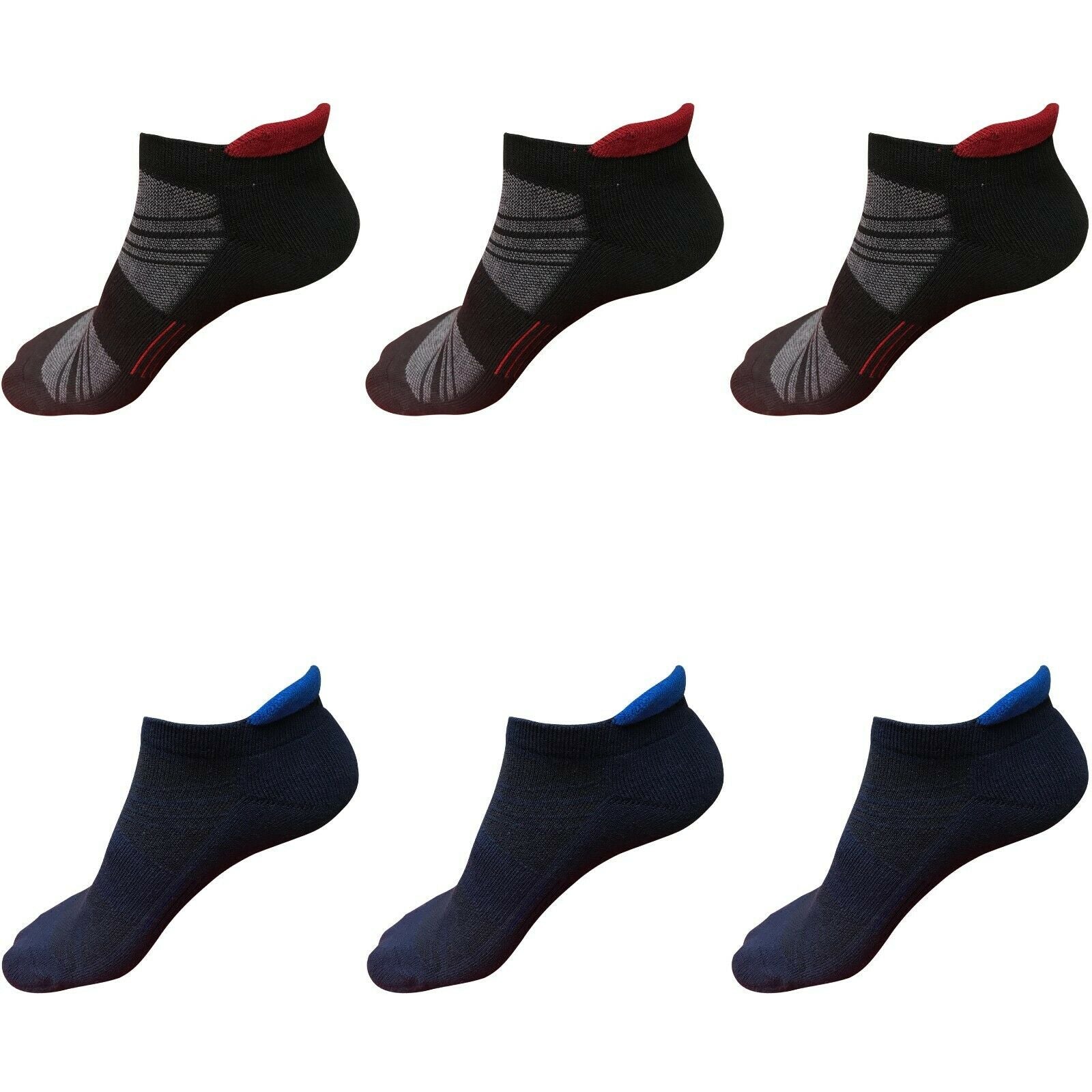 6 Pairs Mens Low Cut Ankle Cotton Cushion Athletic Socks for Running Sports - B&Q CO.