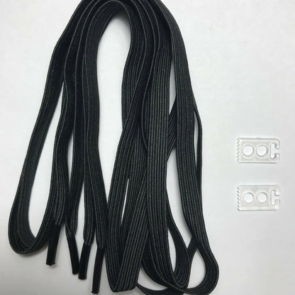 2 pairs No Tie Tieless Elastic Flat Shoe Laces strings for Sneakers Kids Adults - B&Q CO.