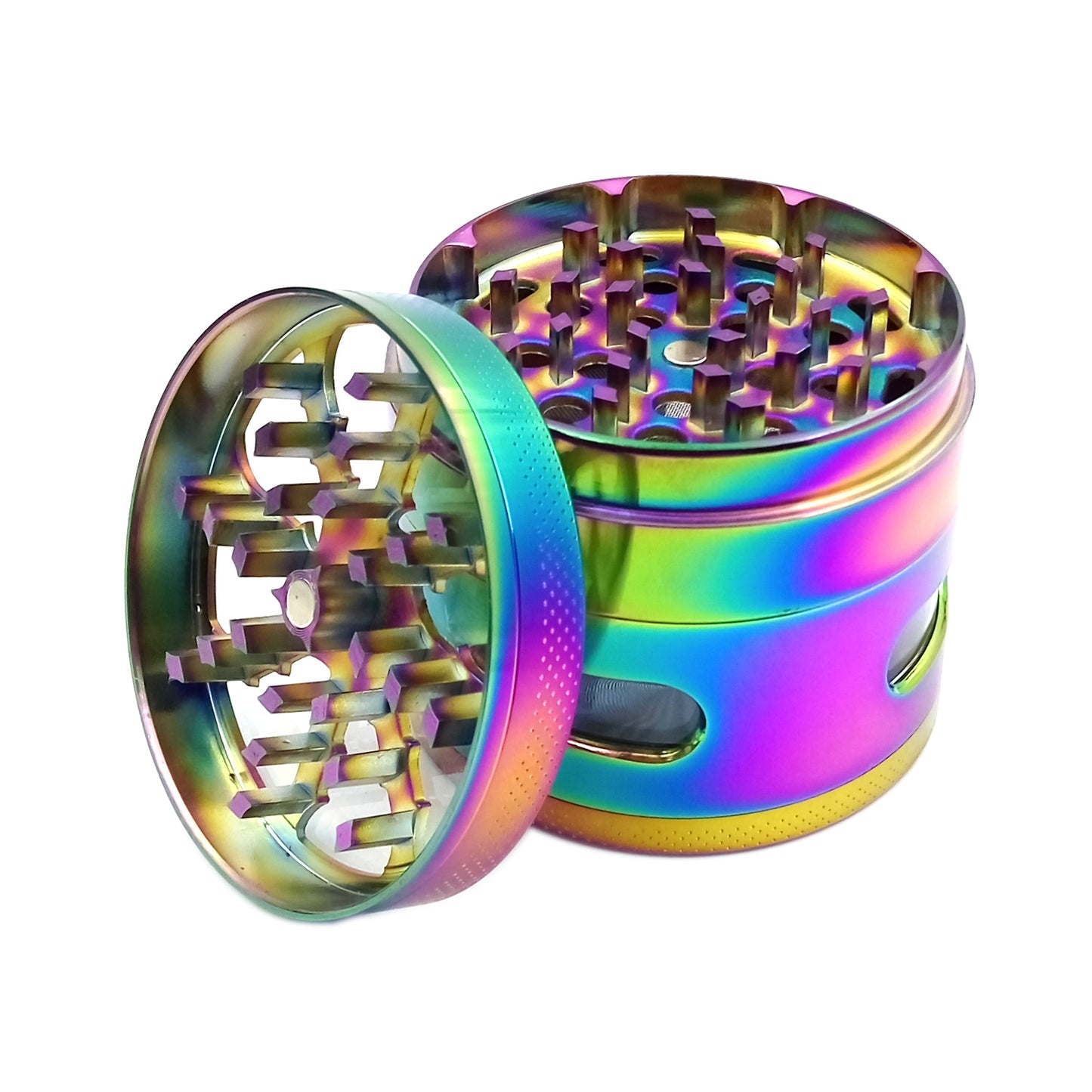 2.5 Inch 4 Piece Herb Spice Grinder Rainbow - B&Q CO.