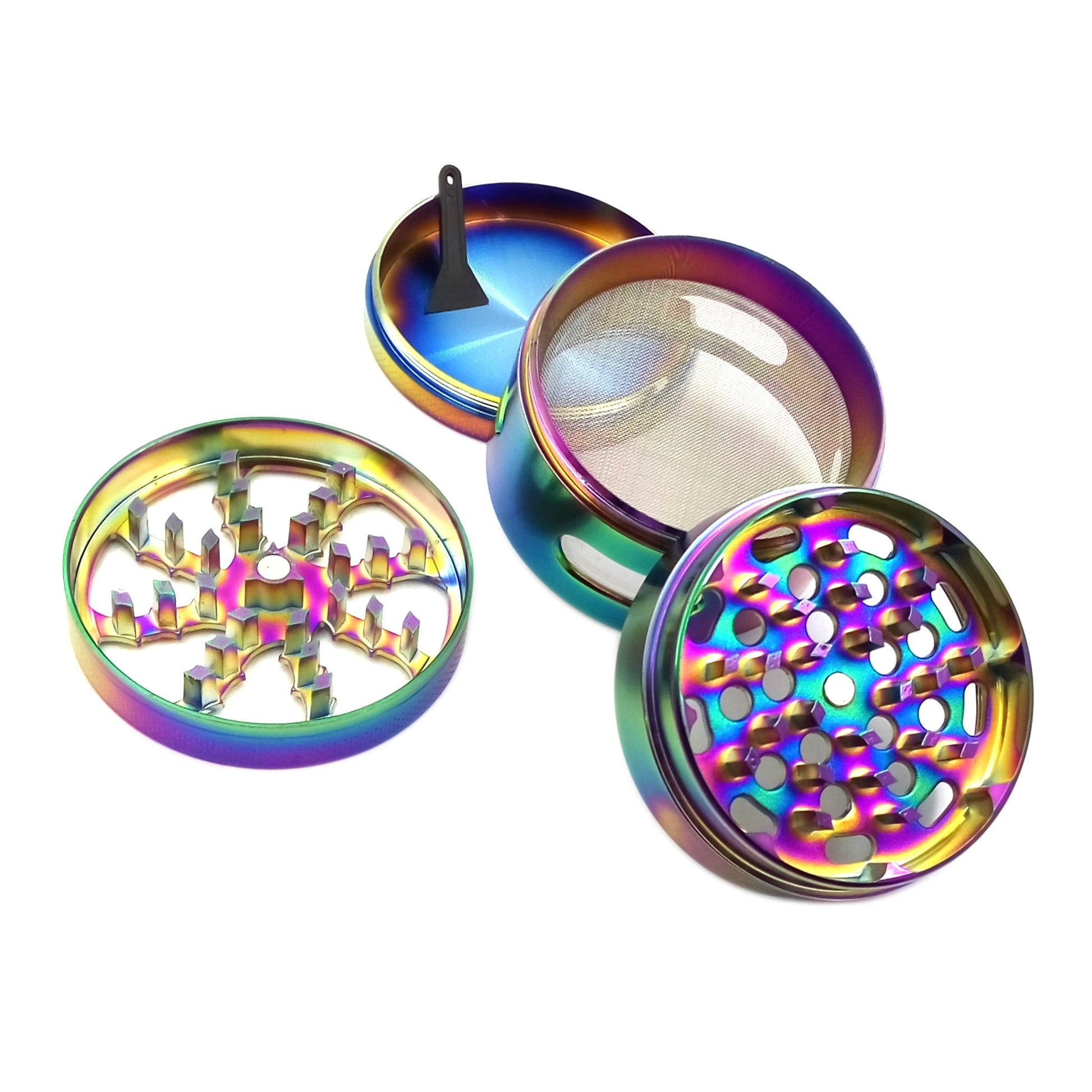 2.5 Inch 4 Piece Herb Spice Grinder Rainbow - B&Q CO.