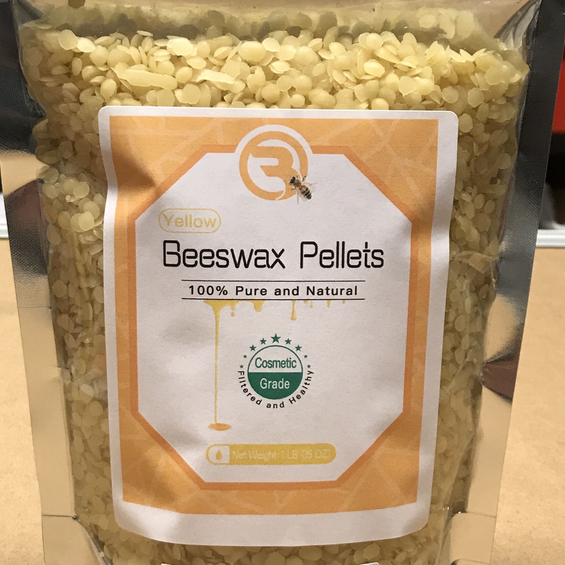 3 LB Pure Natural Yellow Beeswax Pellets for Candle Making